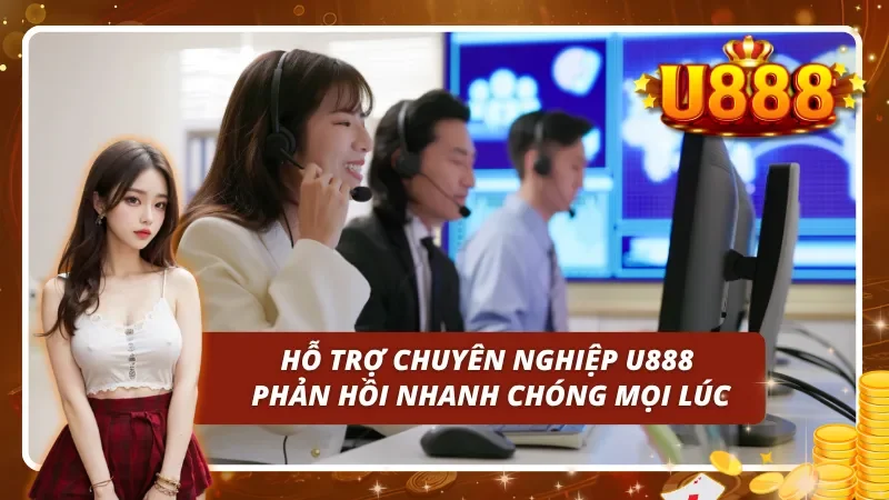 Dịch vụ hỗ trợ người dùng vô cùng chuyện nghiệp và hoạt động 24/7 tại U888